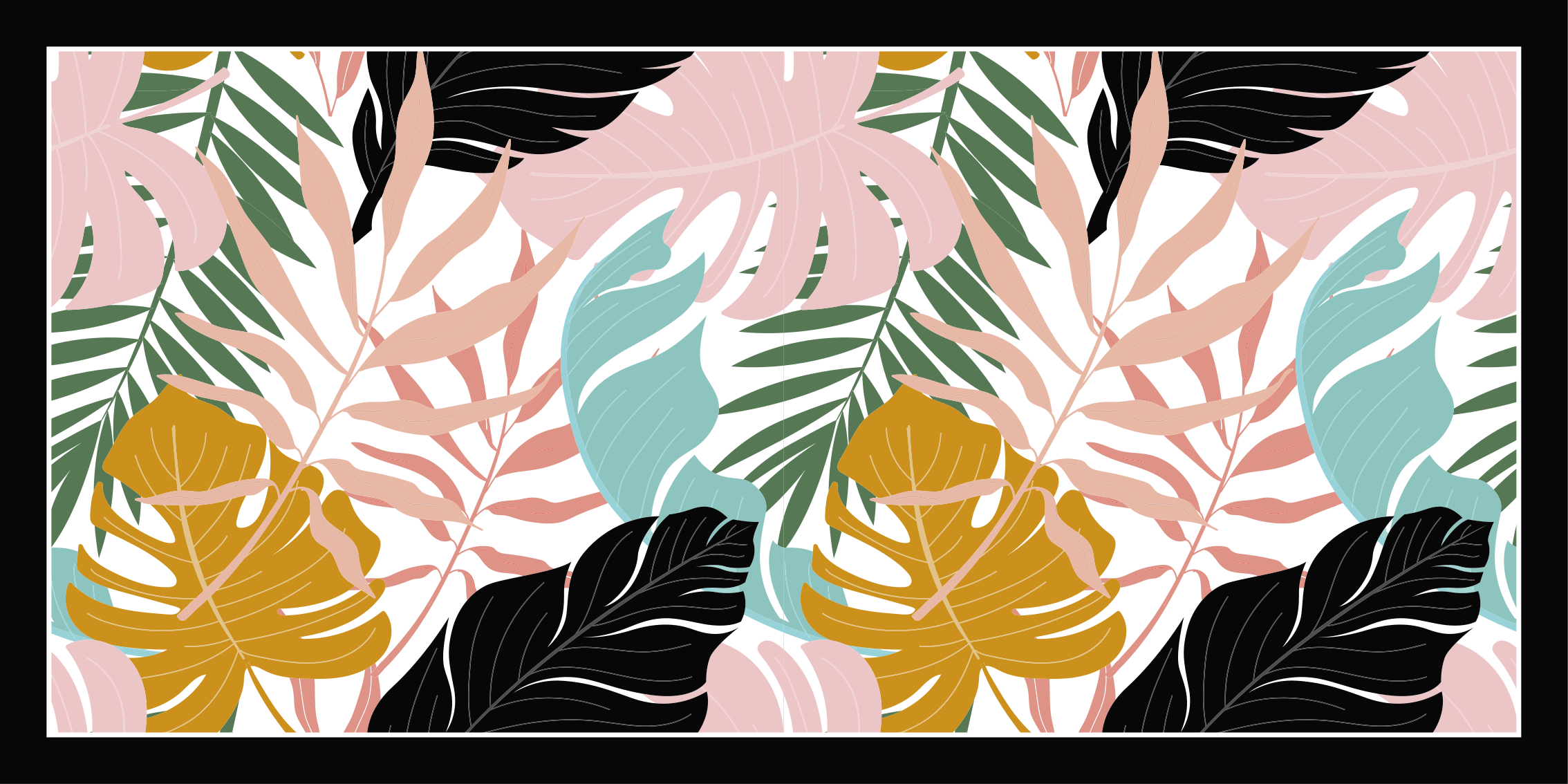 Vinyl Teppich Natur tropische blattpalette - TenStickers