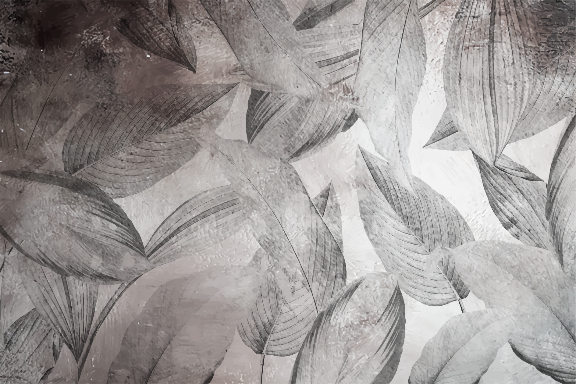 Vinyl Teppich Blumen blatt-monochrom-muster - TenStickers