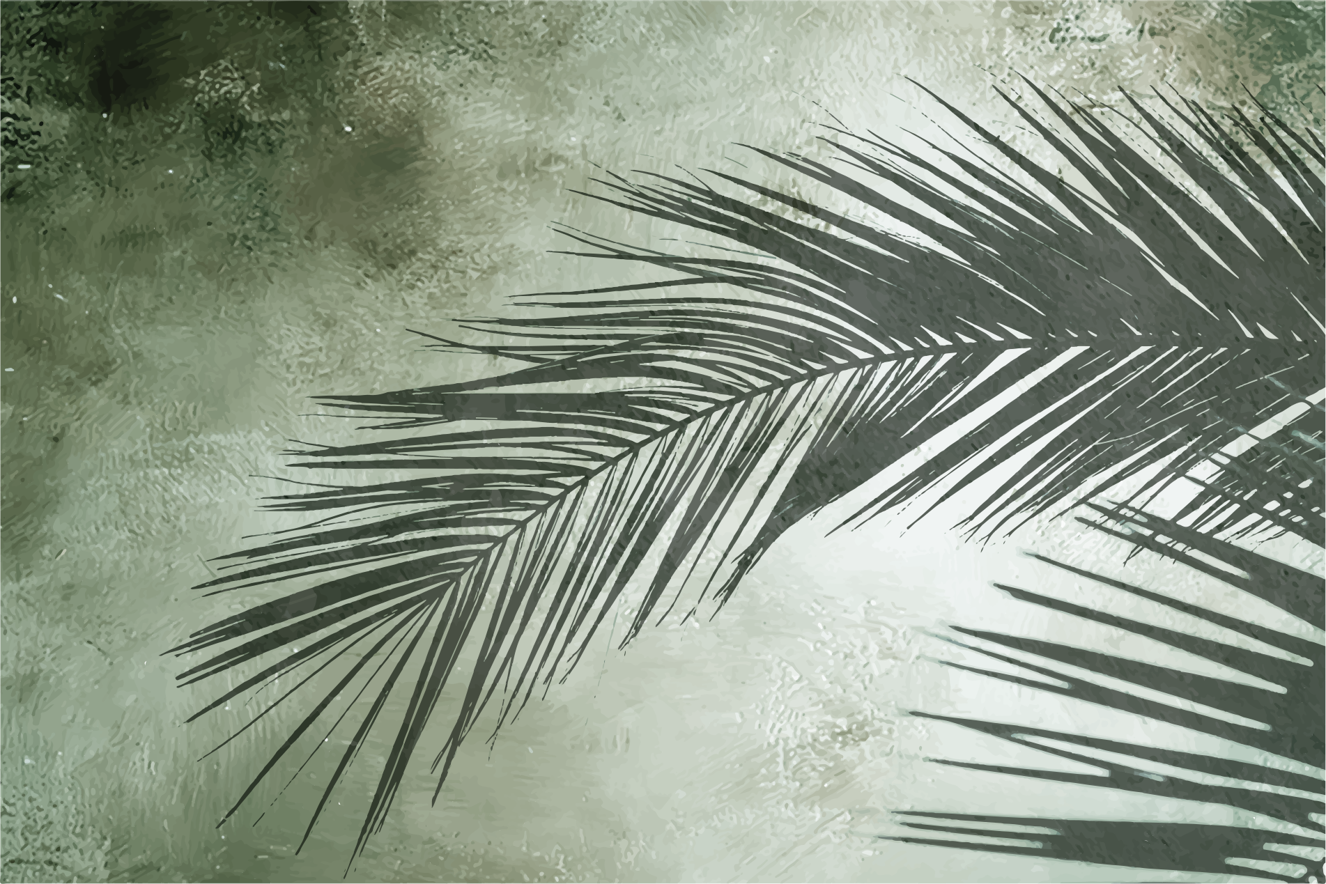 Vinyl Teppich Blumen eleganz aus palmblättern - TenStickers