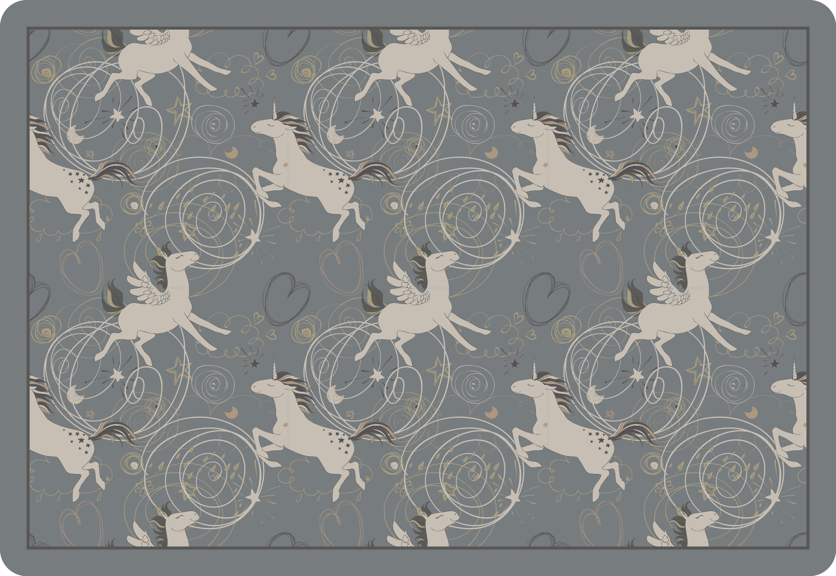 Vinyl Teppich Kinderzimmer skurriles einhorn-design - TenStickers