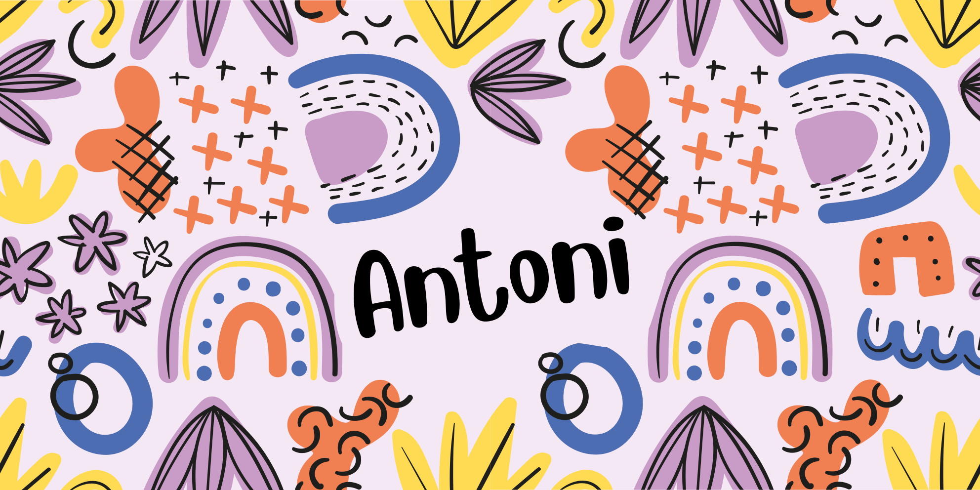 Vinylteppich kindlich nordisch geometrisch mit namen - TenStickers