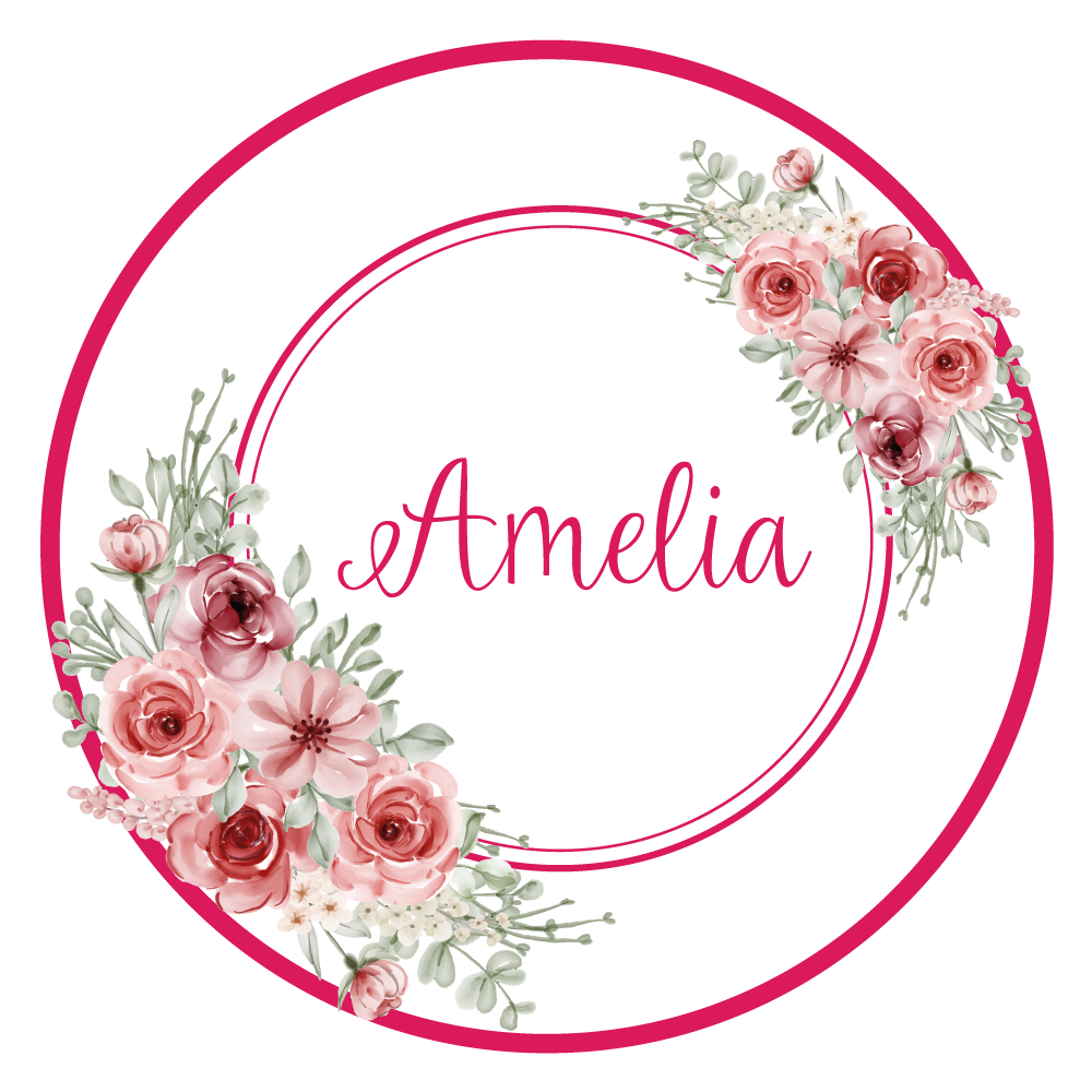 Vinyl Teppich Schlafzimmer florales monogramm mit namen - TenStickers