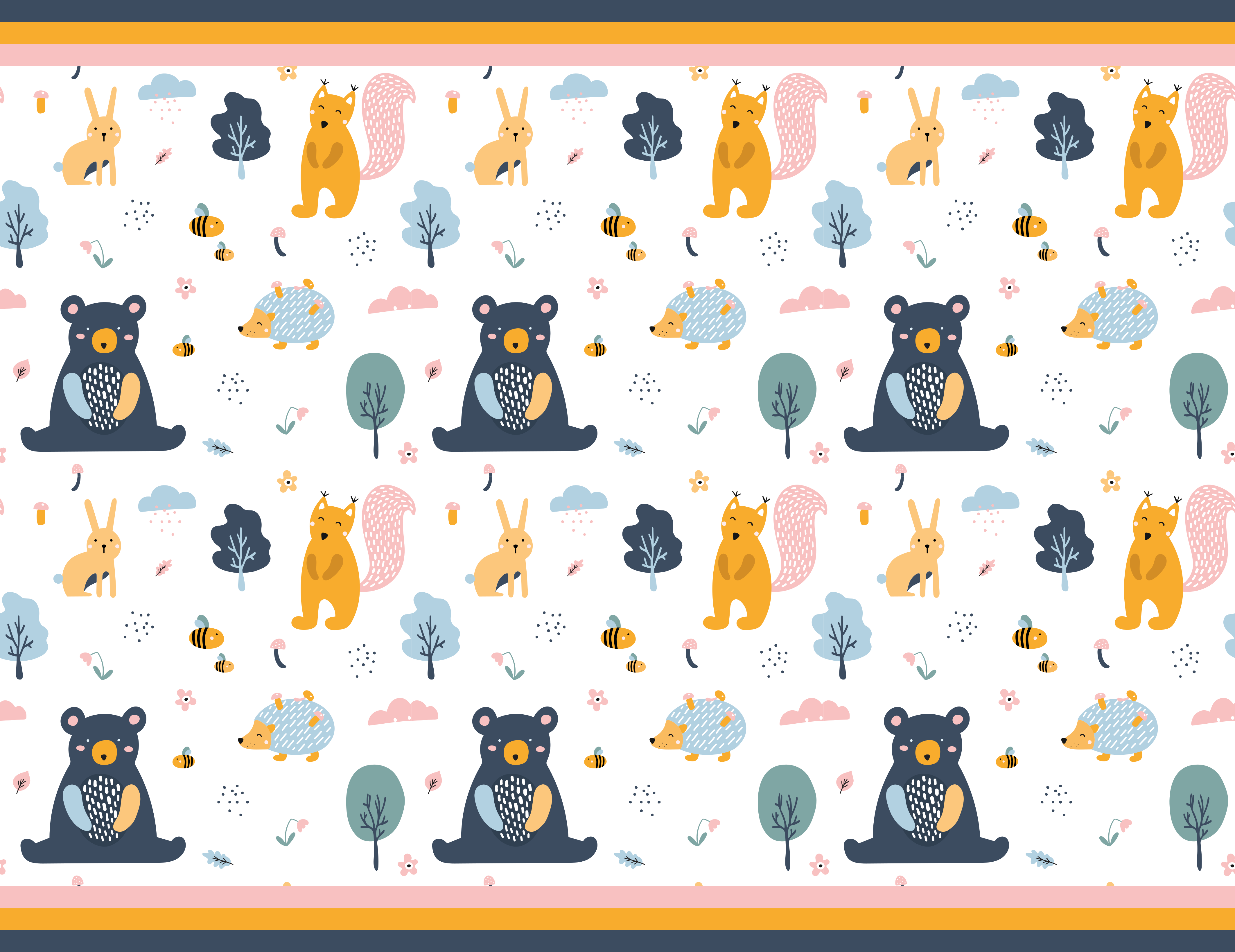 Vinyl Teppich Kinderzimmer skandinavische waldfreunde - TenStickers