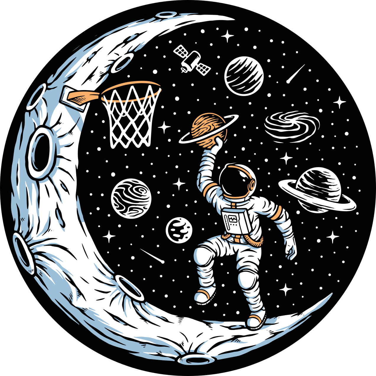 Vinyl Teppich Sterne astronauten-dunking - TenStickers
