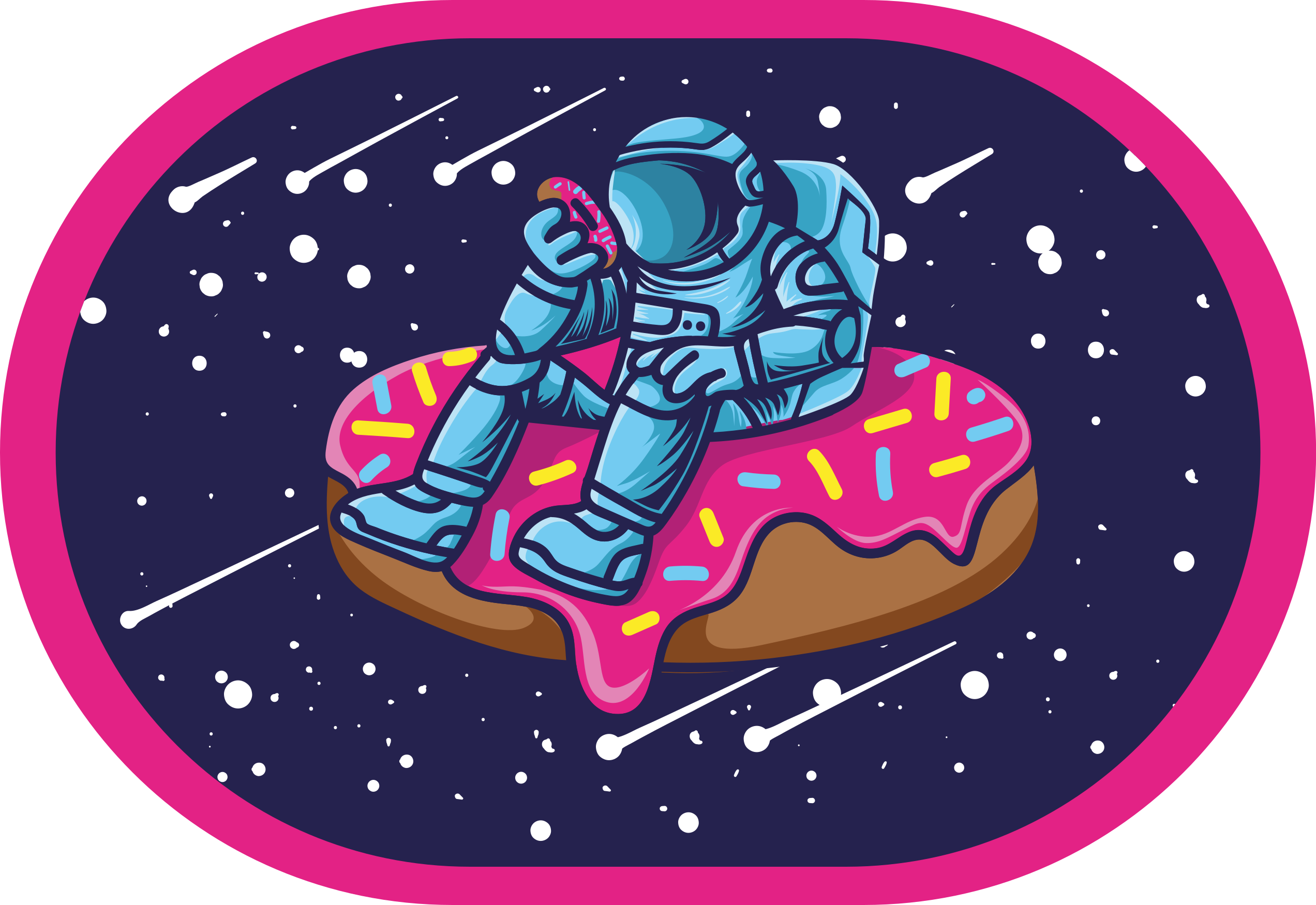 Vinyl Teppich Jugendzimmer astronaut auf donut - TenStickers
