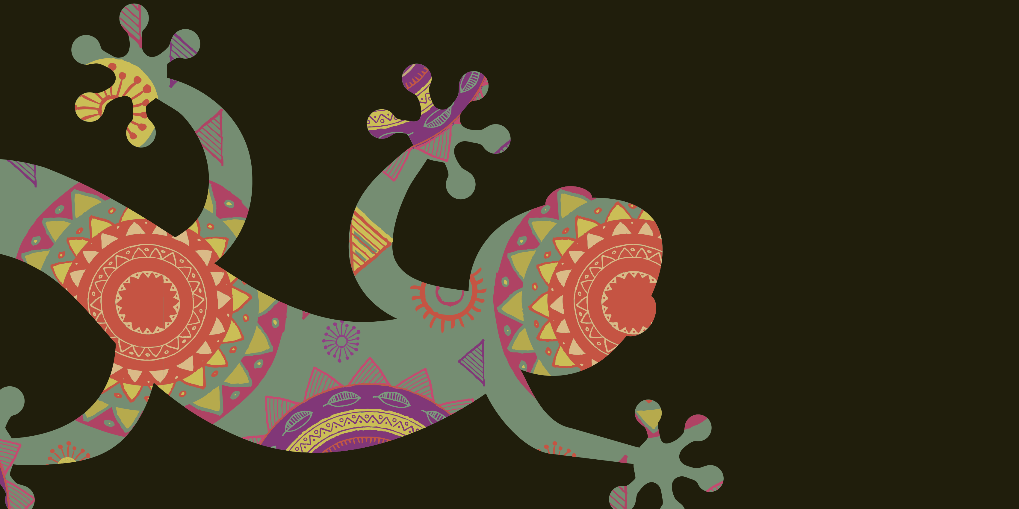 Vinyl Teppich Mandala bunte geometrische eidechse - TenStickers