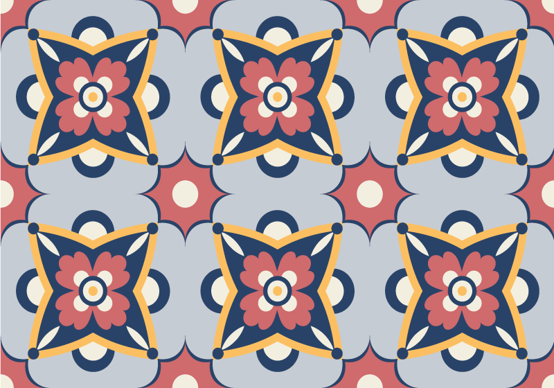 Vinyl Teppich Mosaik botanische graue komposition - TenStickers