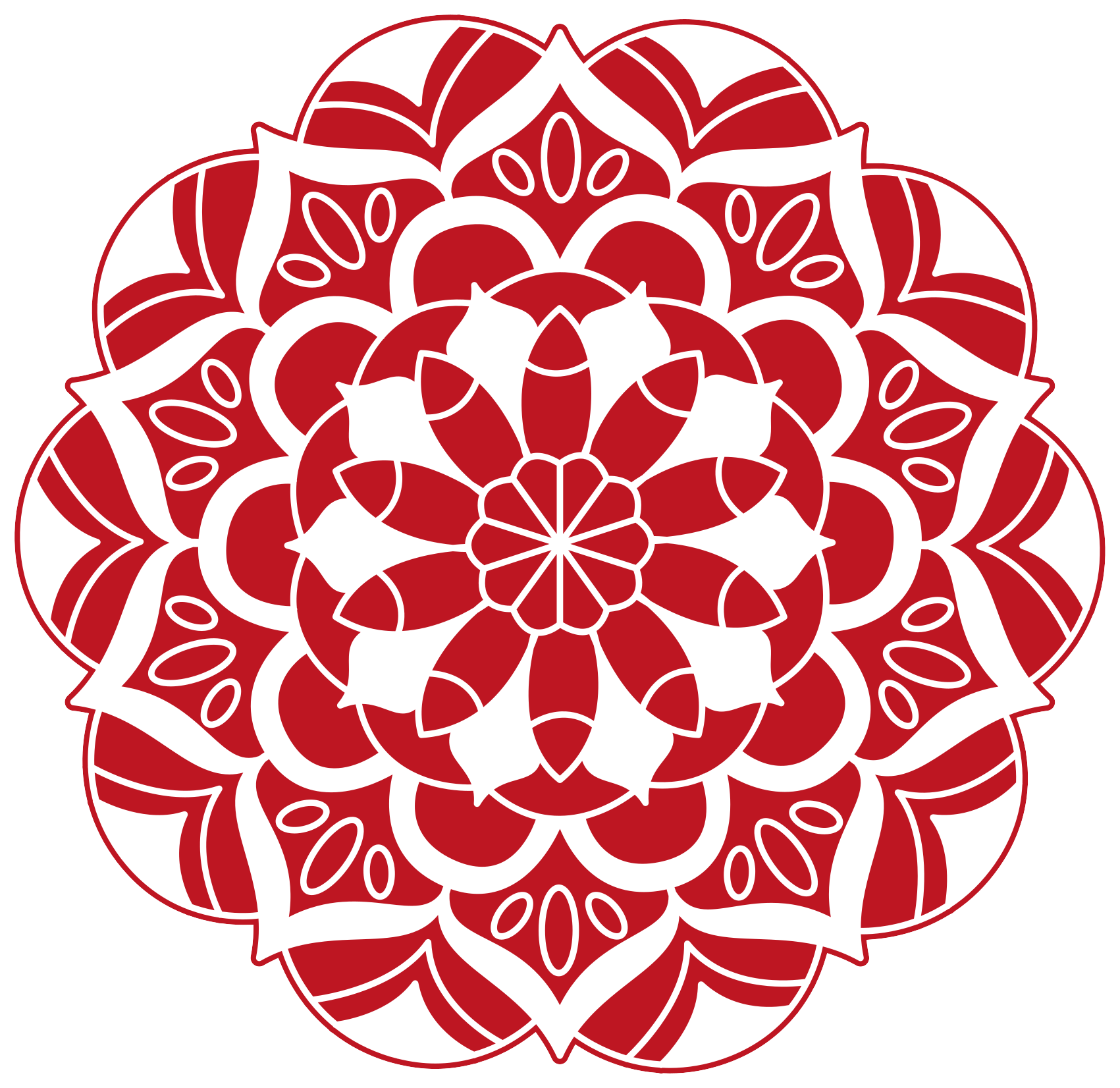 Vinyl Teppich Mandala rotes blumenmuster - TenStickers