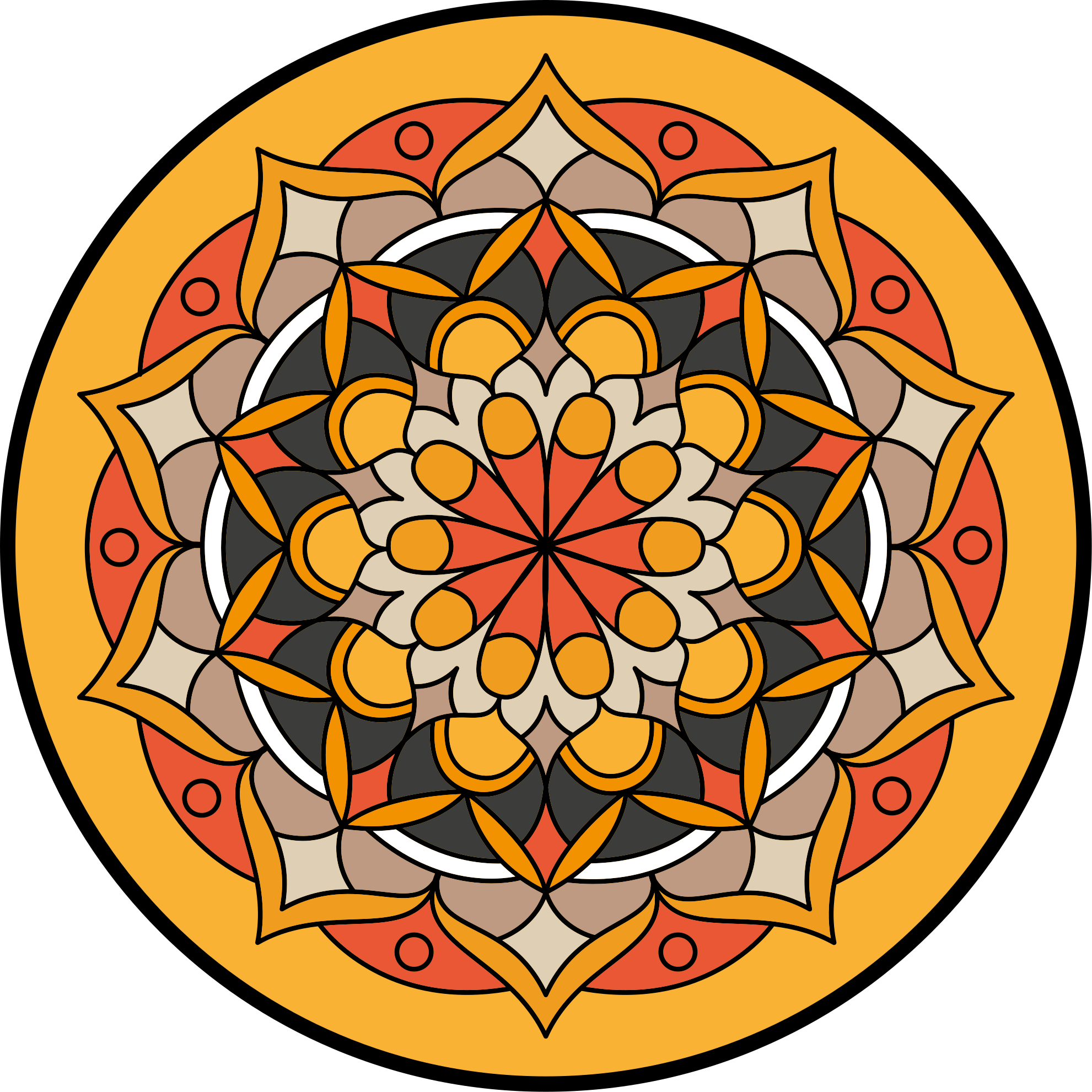 Vinyl Teppich rund lebendiges mandala-element - TenStickers