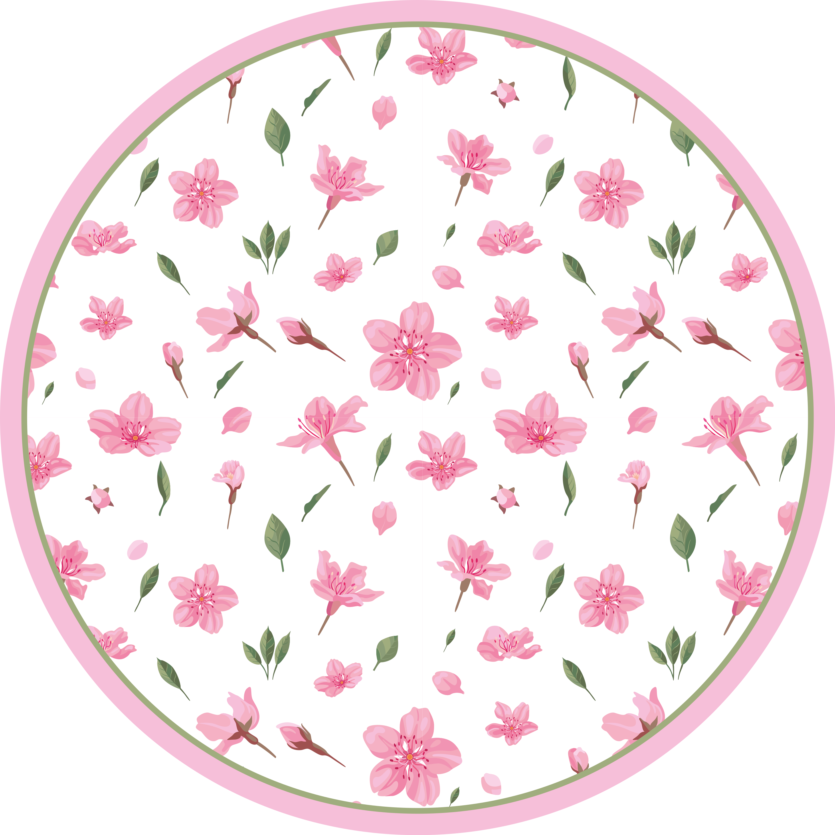 Vinyl Teppich Blumen erblühende rosa blumen - TenStickers