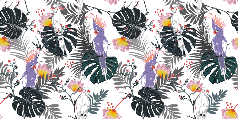 Vinyl Teppich Wohnzimmer tropisches blattarrangement - TenStickers