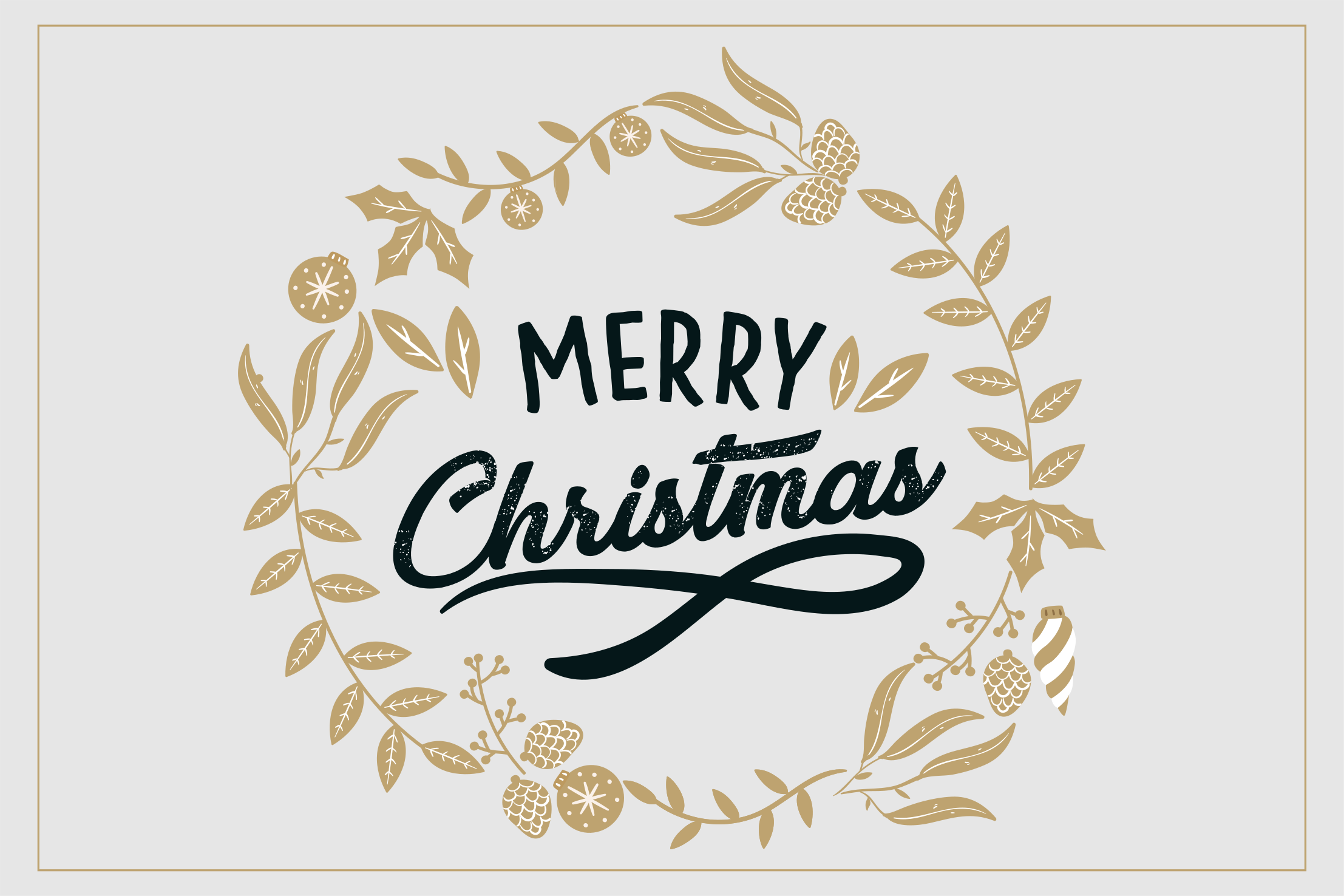 Vinyl Teppich Weihnachten freudiger goldener gruß - TenStickers