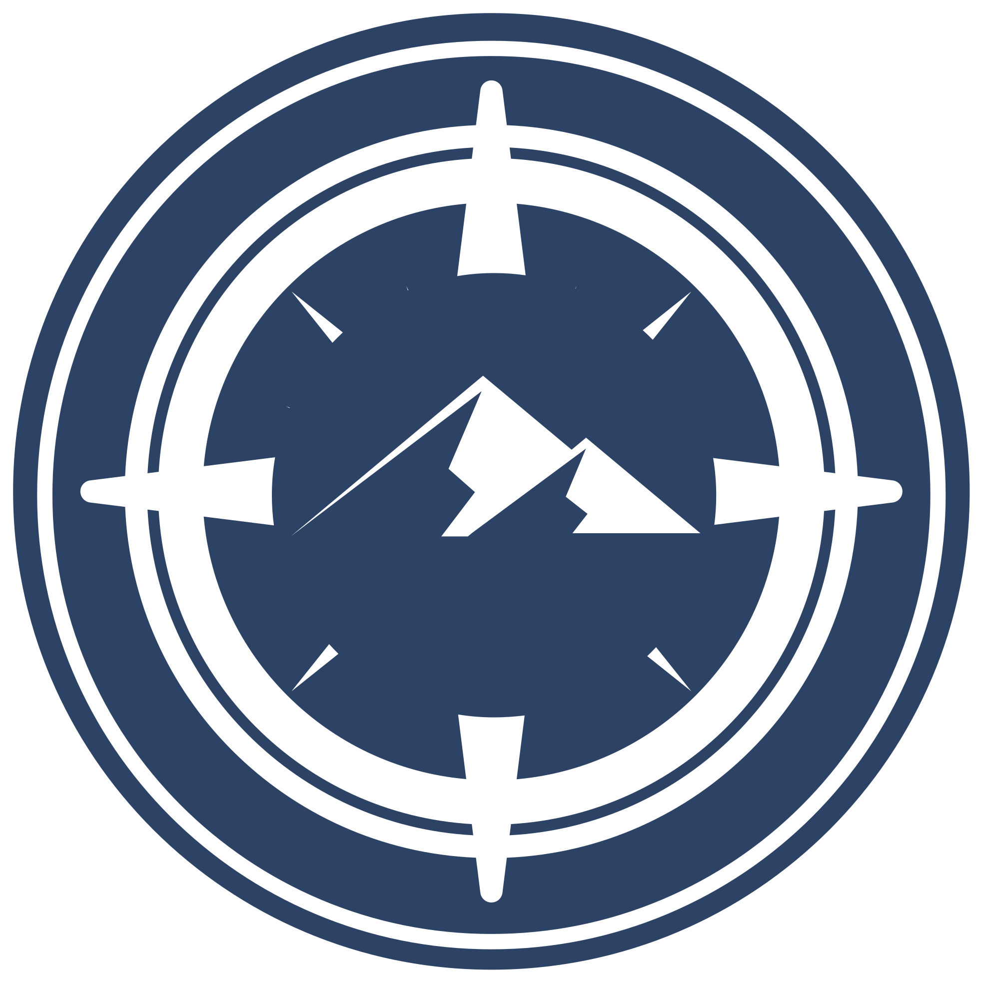 Vinyl Teppich rund kompass-berg-design - TenStickers