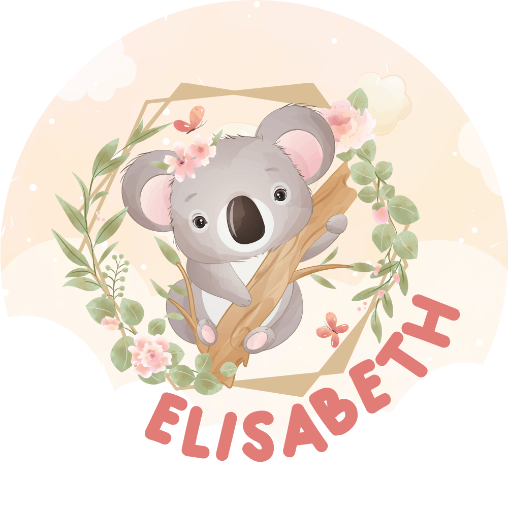 Vinyl teppich mit namen niedliches koala design - TenStickers