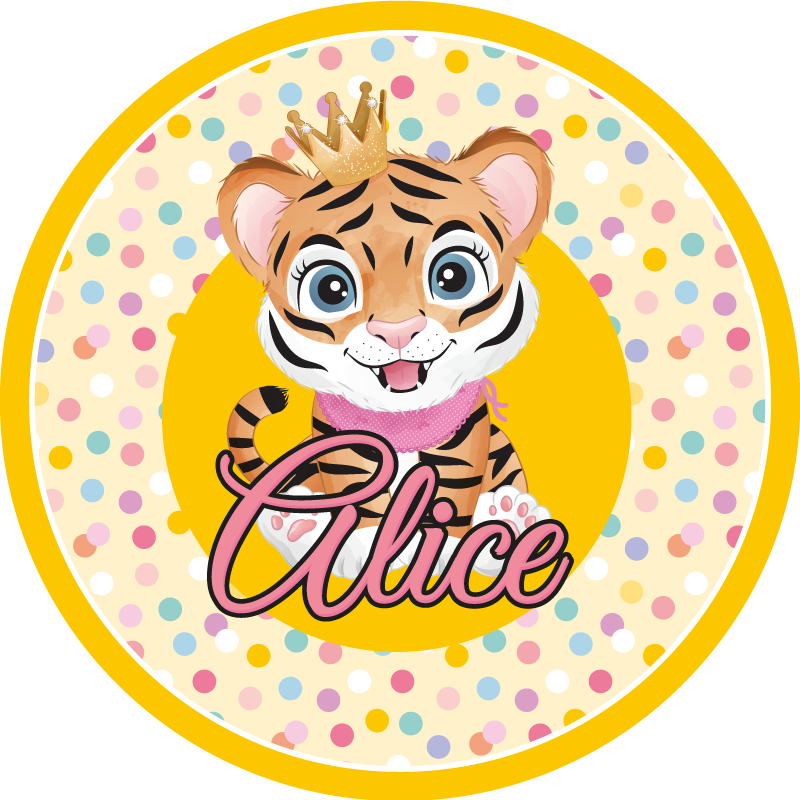 Vinyl Teppich mit Namen personalisierter tiger - TenStickers