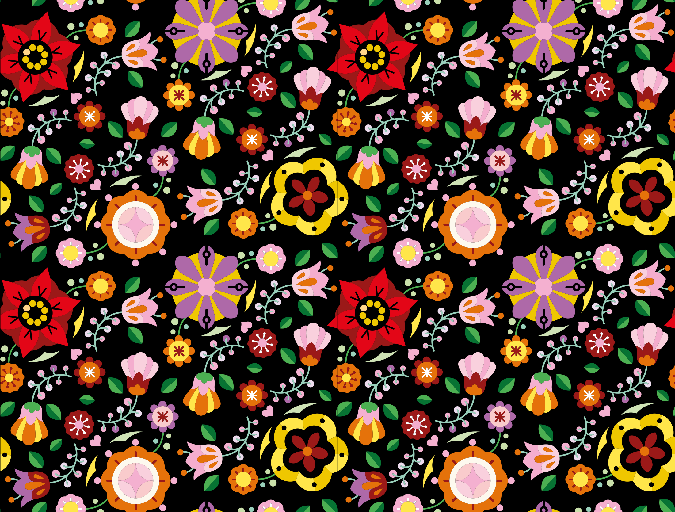 Vinyl Teppich Blumen helle botanische illustration - TenStickers