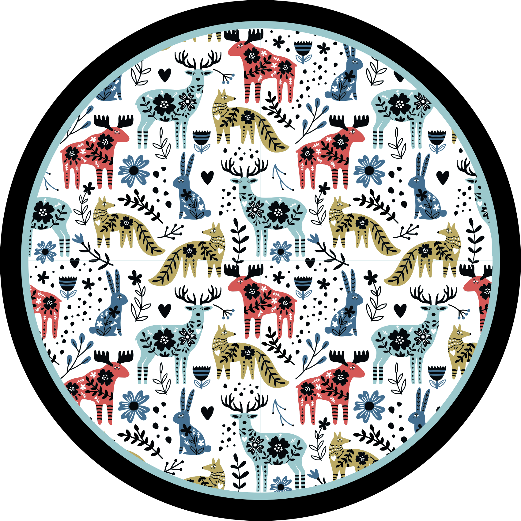 Vinyl Teppich Baby bunte tiermuster - TenStickers