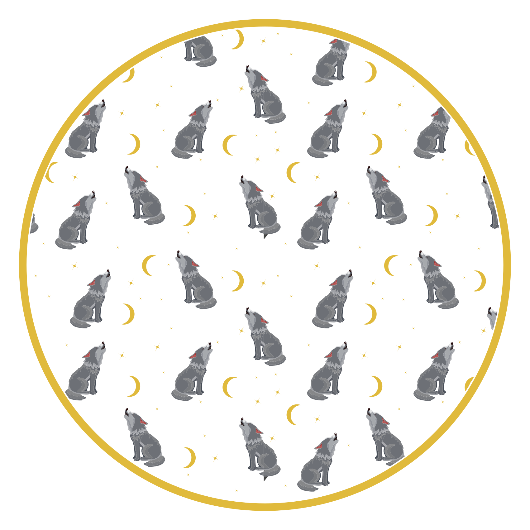Vinyl Teppich Tiermuster wolf mond muster - TenStickers