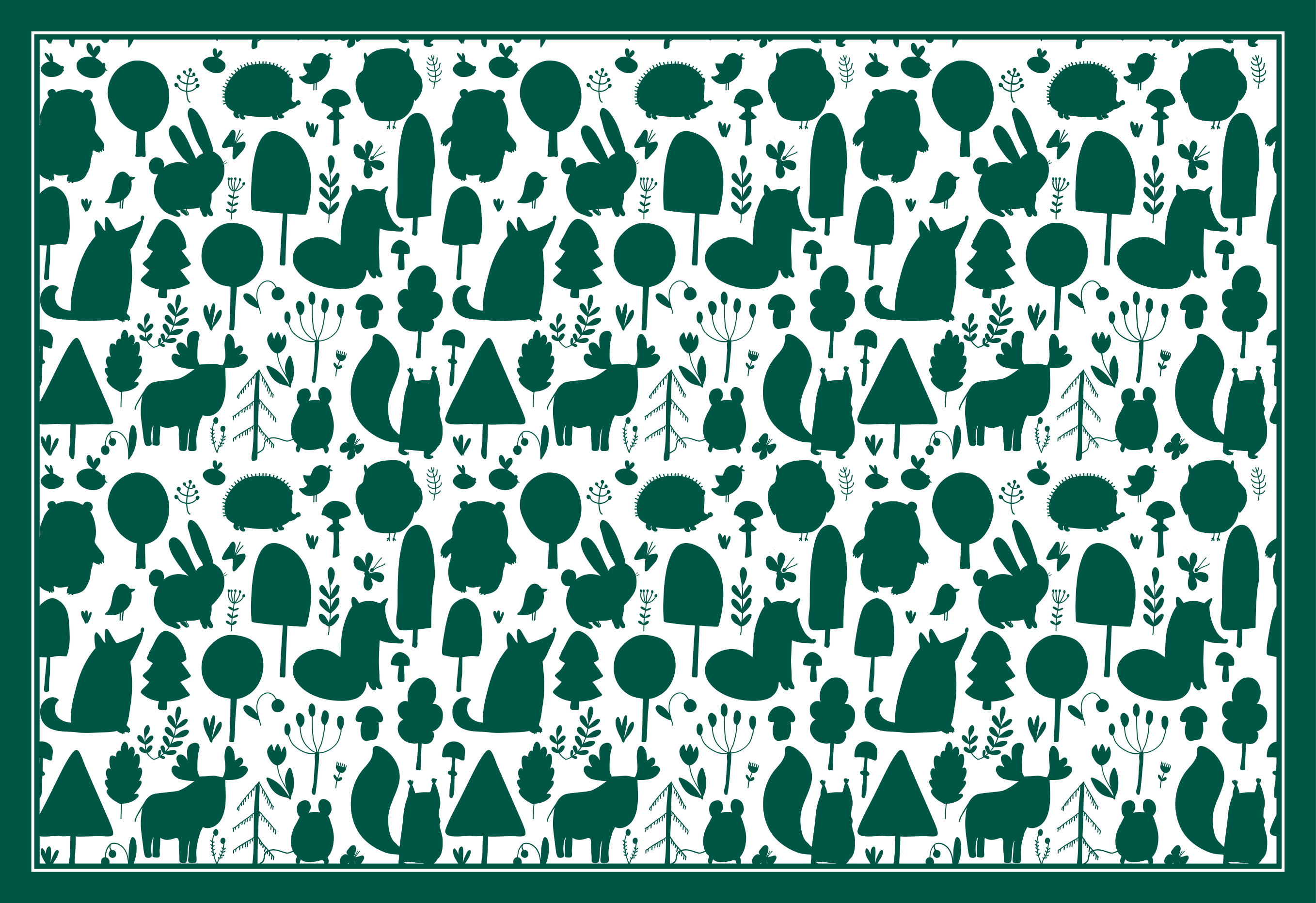 Vinyl teppich natur mit natur-silhouetten - TenStickers