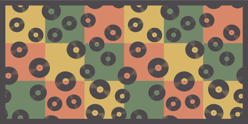 Vinyl Teppich Mosaik bunte schallplatten - TenStickers