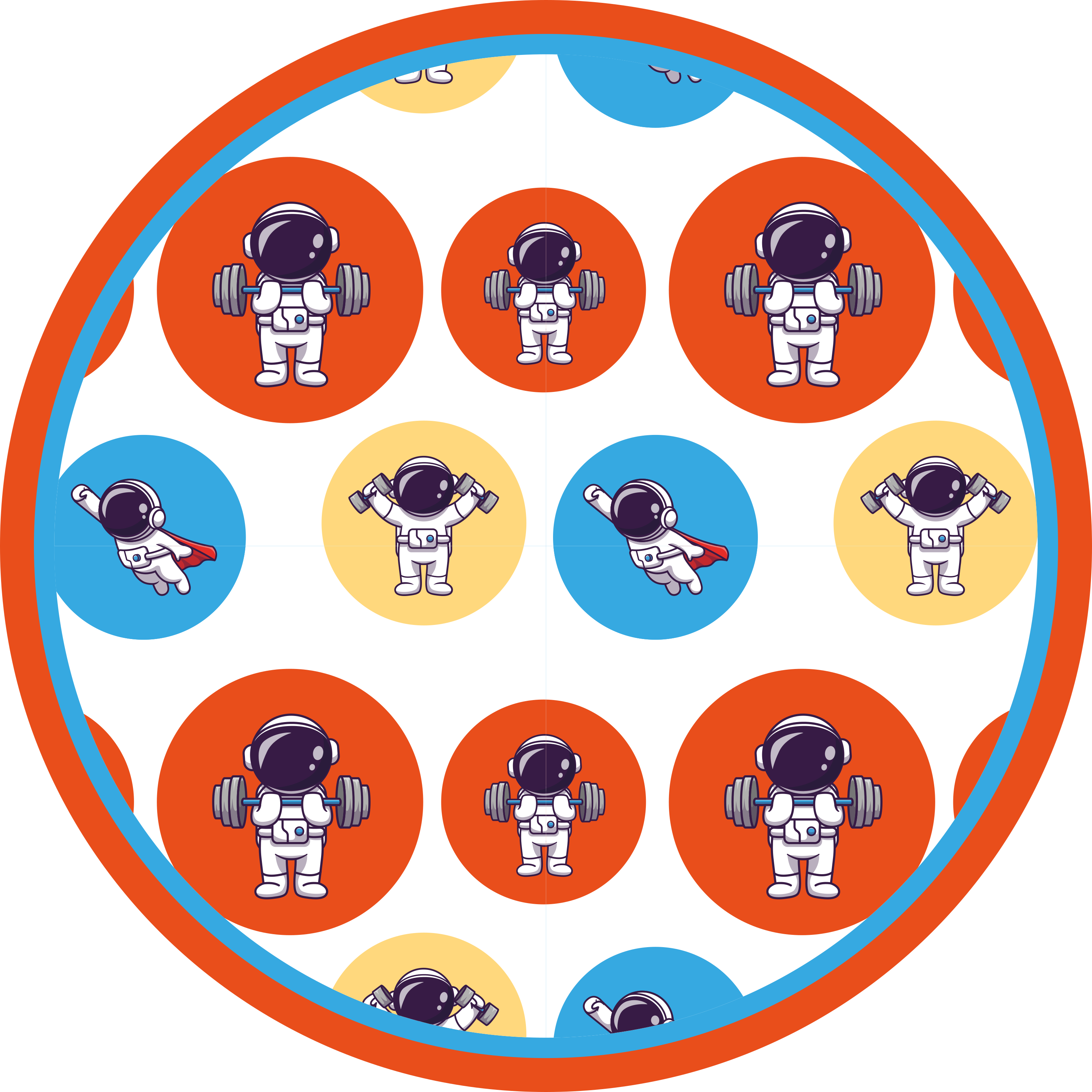 Vinylteppich kindlich astronauten-fitness - TenStickers