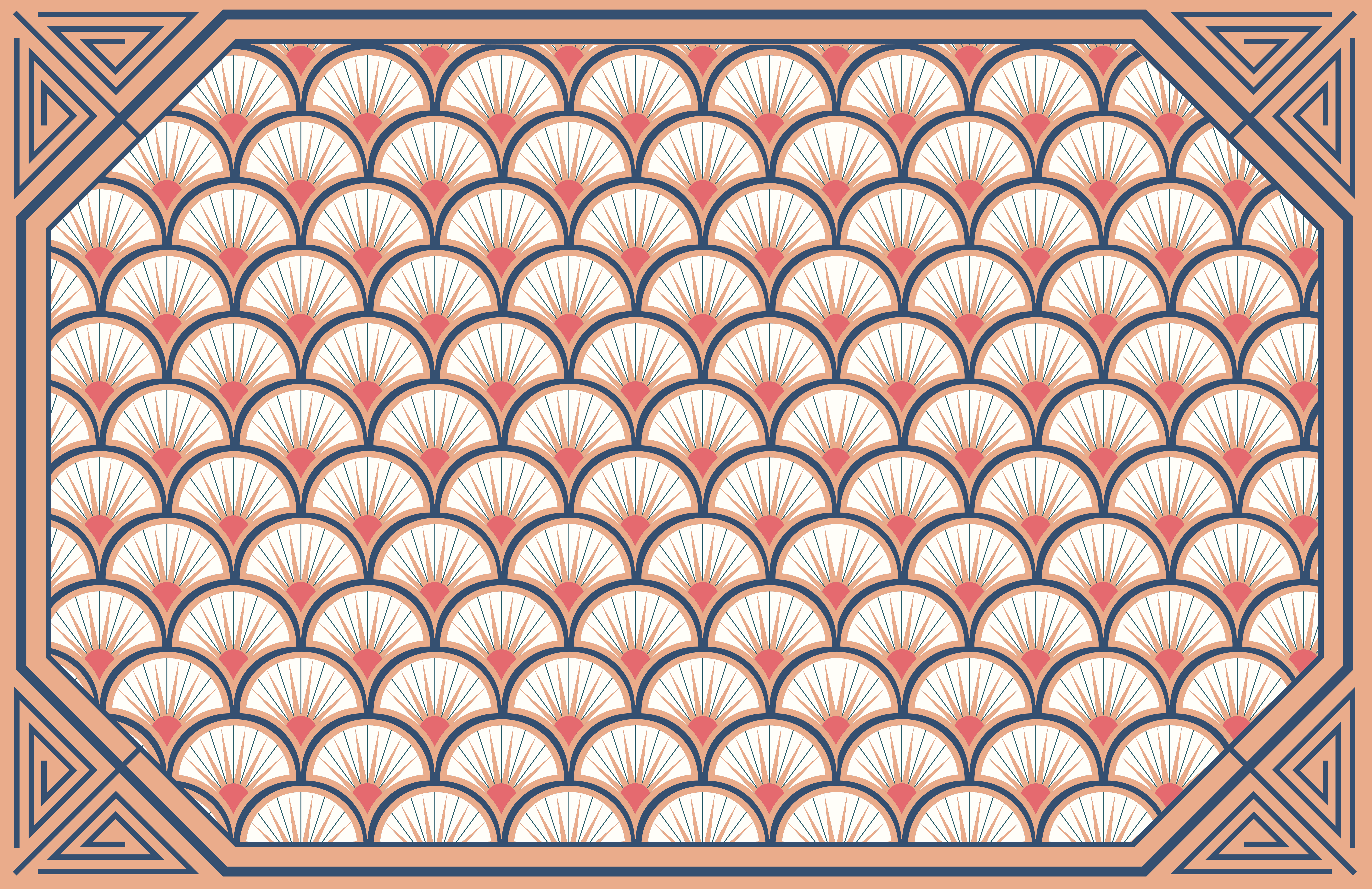 Vinyl Teppich Fliesenoptik muschelmotiv - TenStickers