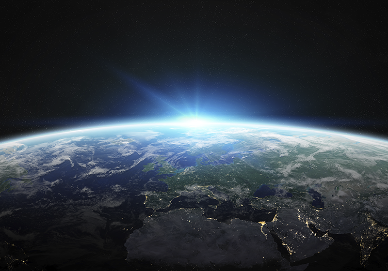 Vinyl Teppich Jugendzimmer der helle horizont der erde - TenStickers