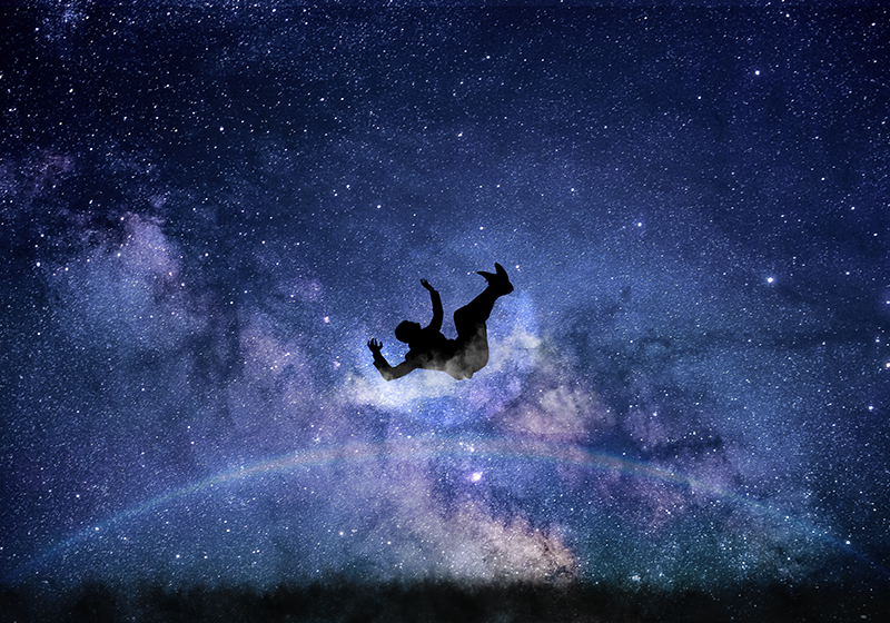 Vinyl Teppich Sterne durch den kosmos fallen - TenStickers