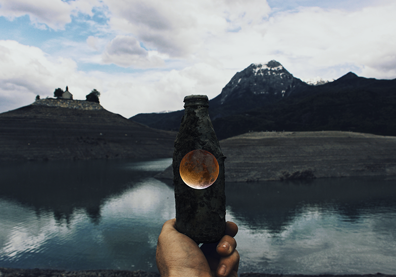 Vinyl Teppich Natur flaschenmondansicht - TenStickers