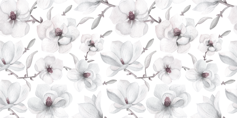 Vinyl Teppich Blumen soft grey-konzept - TenStickers