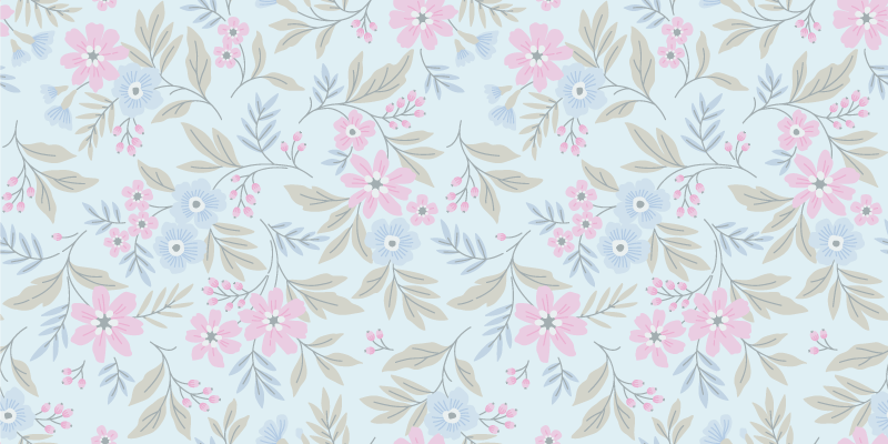 Vinyl Teppich Blumen florales Pastell-Design - TenStickers