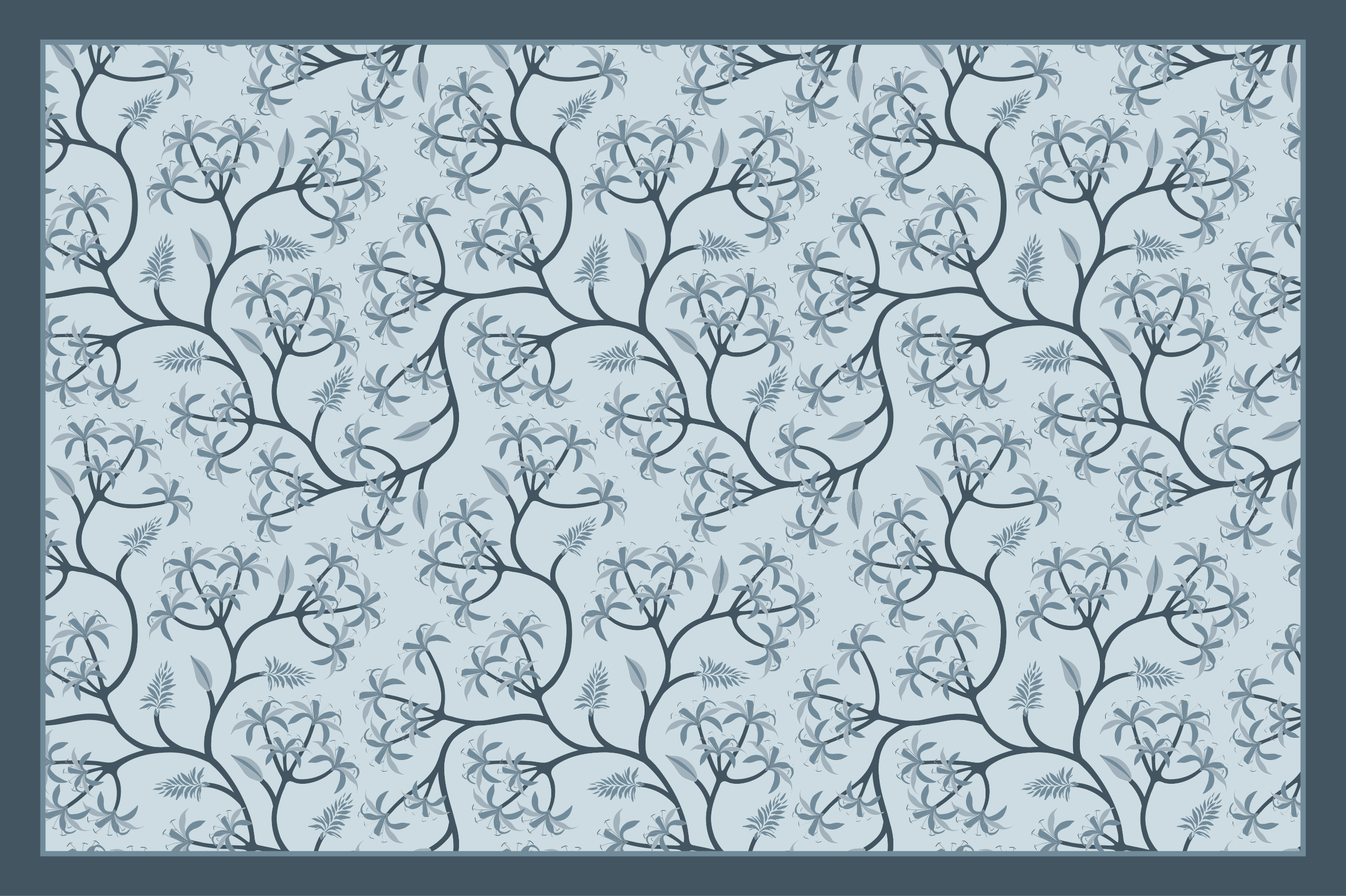 Vinyl Teppich Blumen botanisches silhouettenmuster - TenStickers