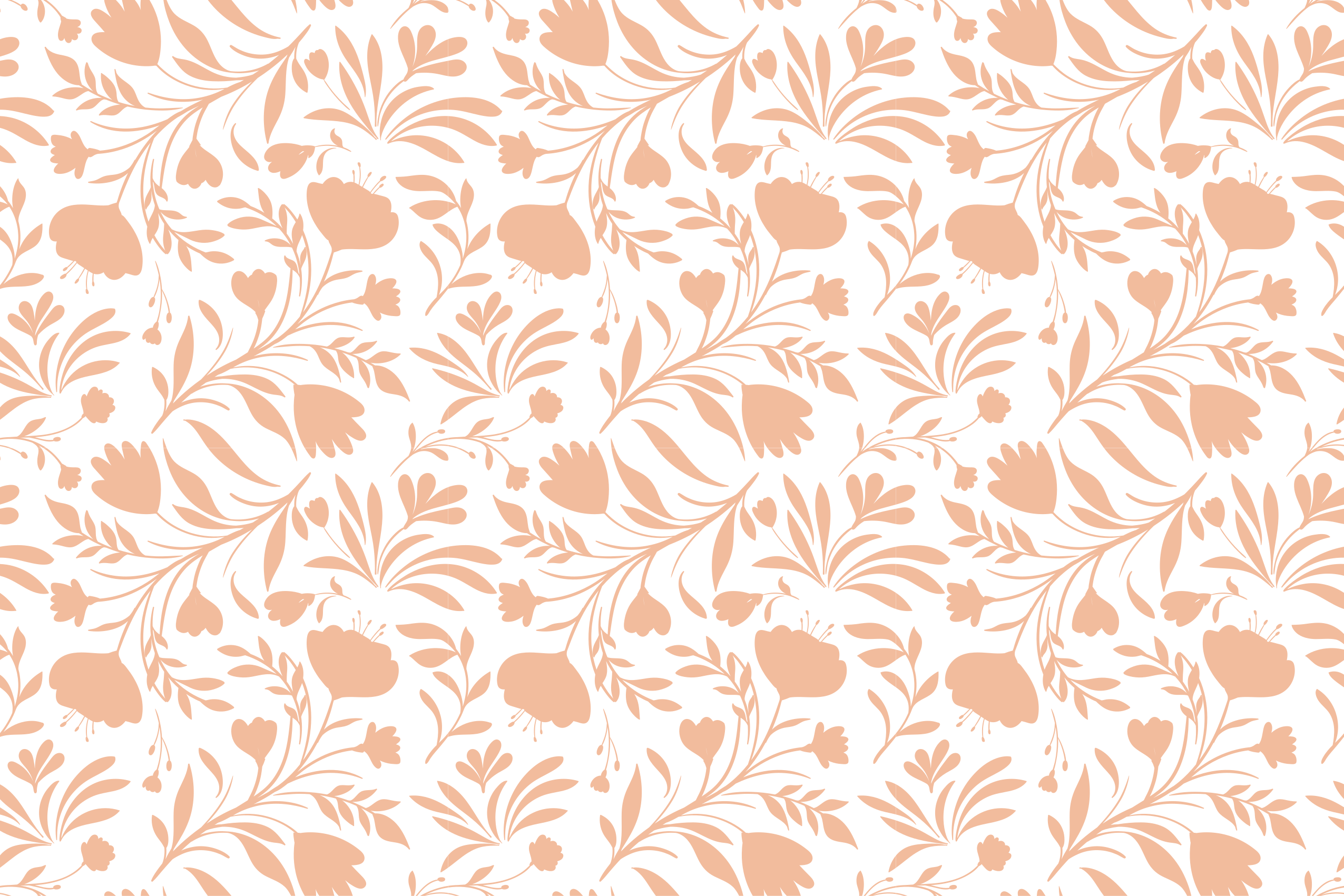Vinyl Teppich Blumen orangenes Blumenmuster - TenStickers