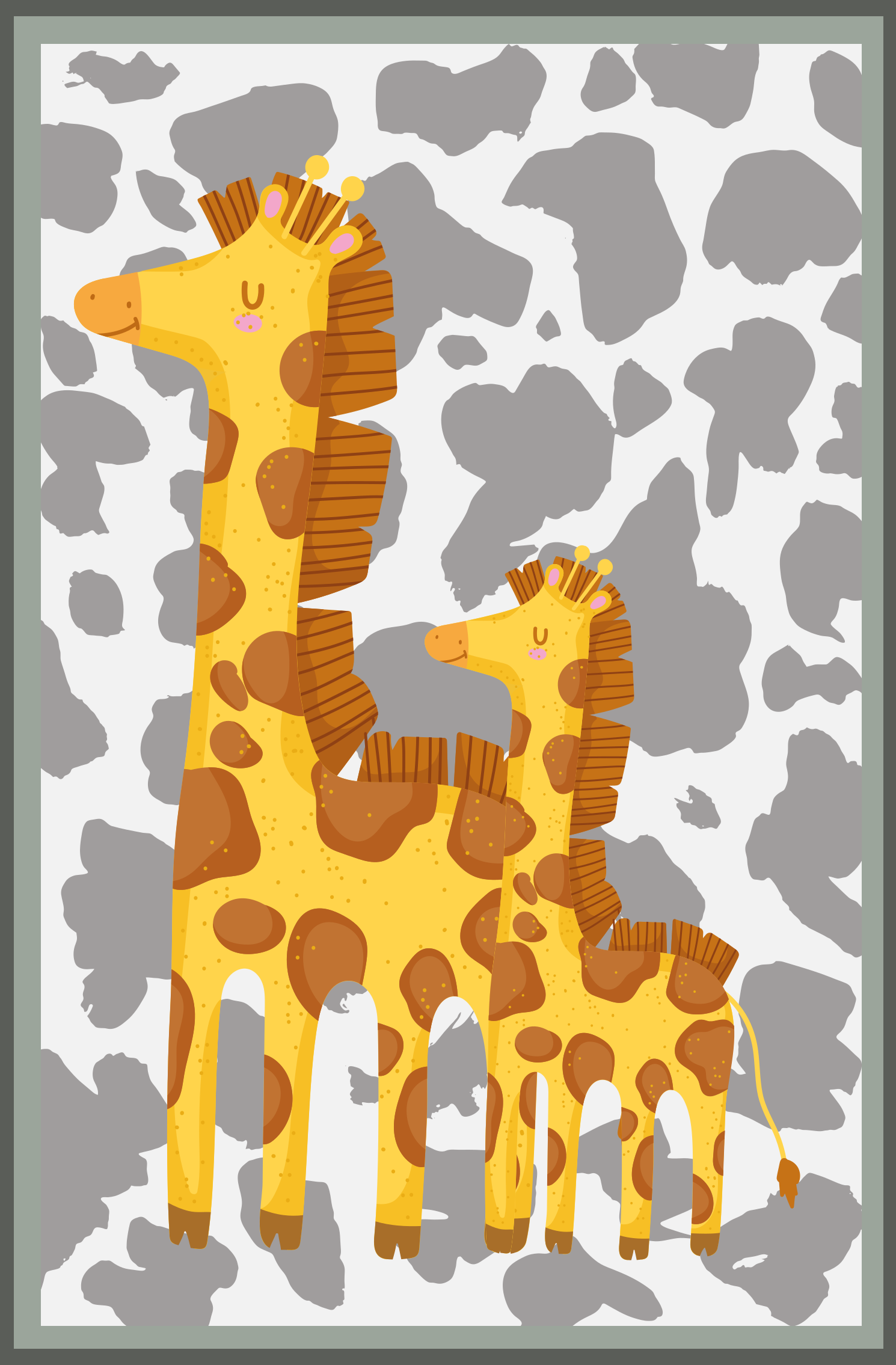 Vinyl Teppich Kinder giraffenfamilienmotiv - TenStickers