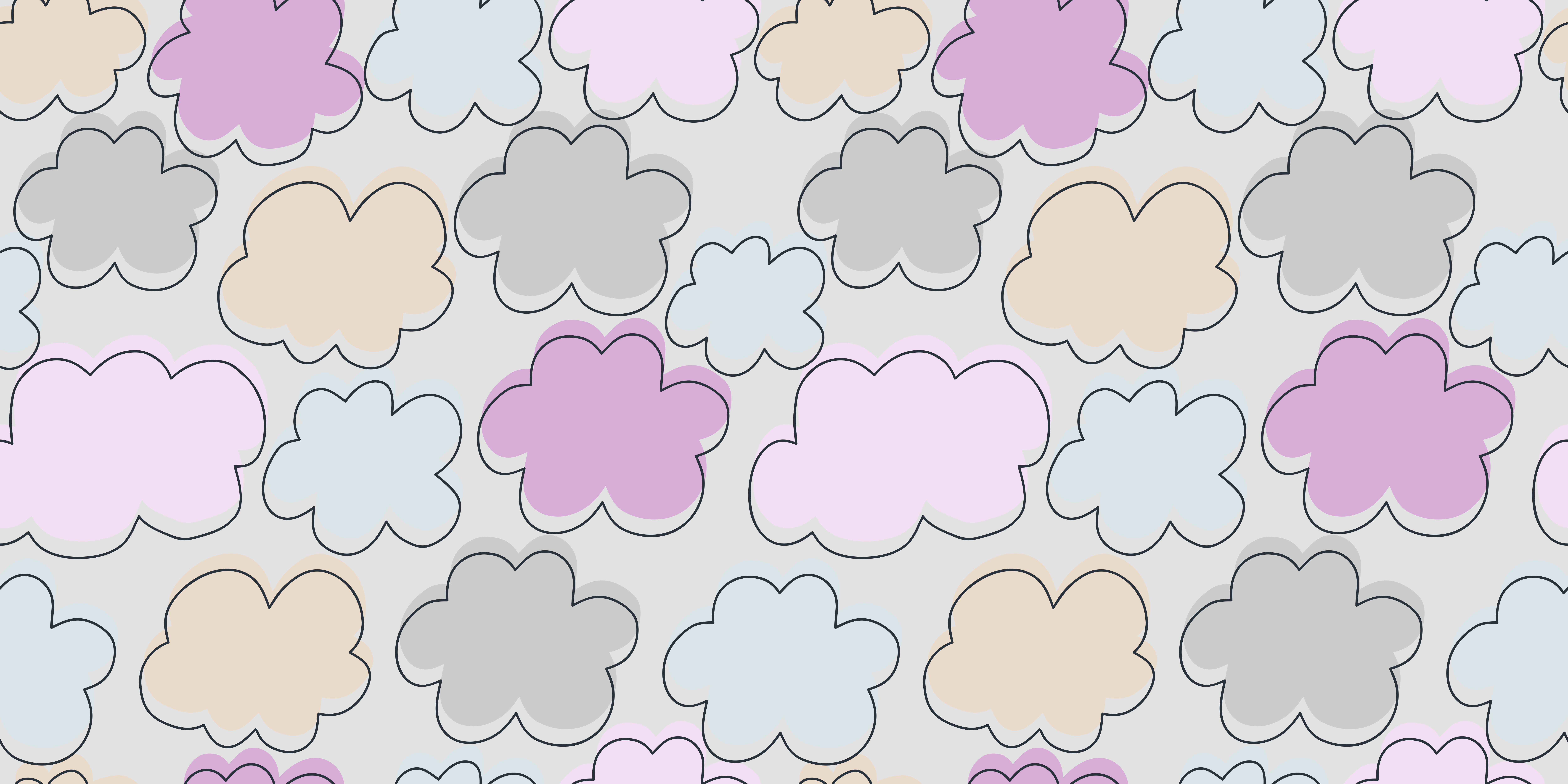 Vinyl Teppich Kinder pastellfarbene Wolken - TenStickers