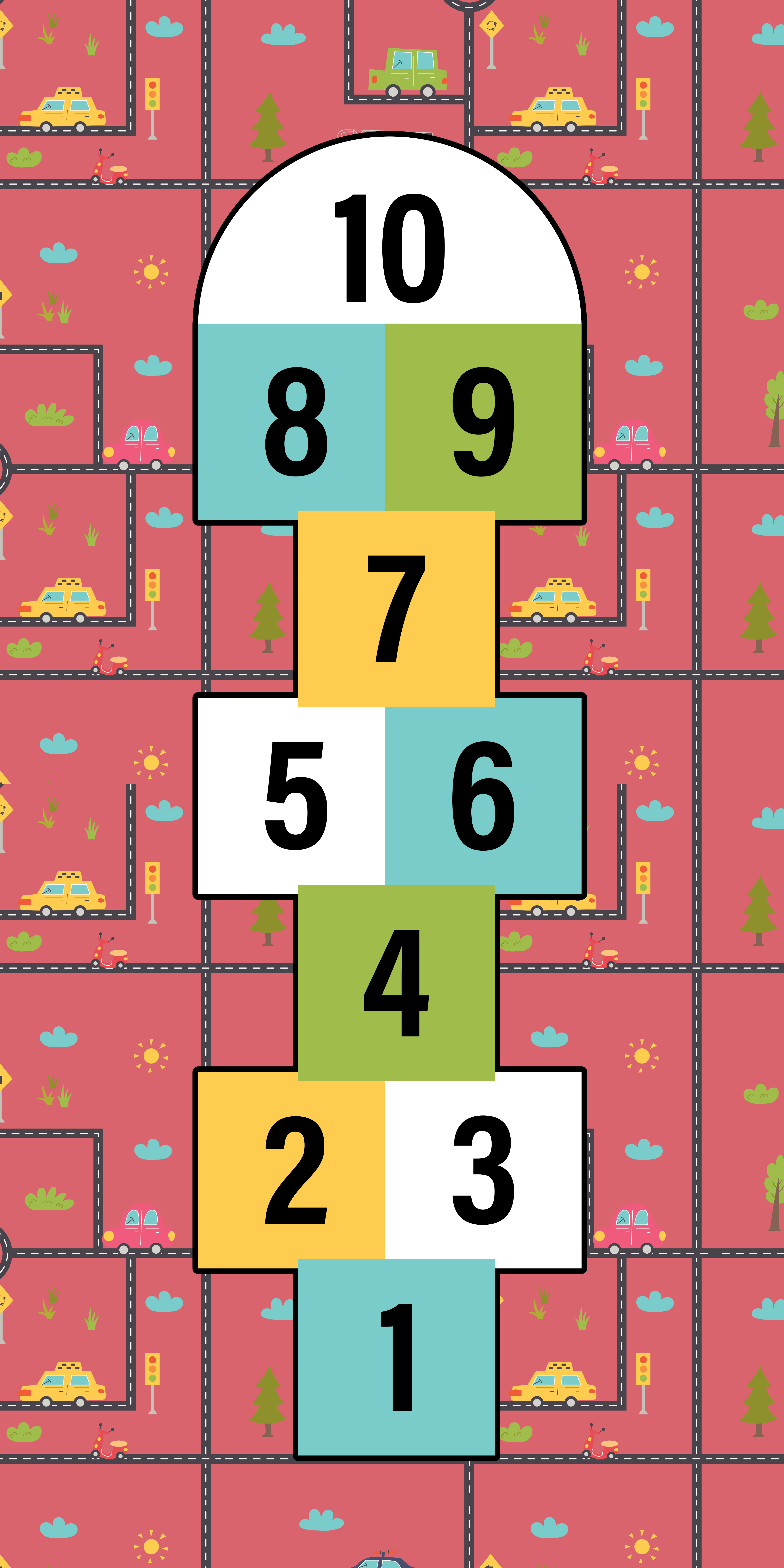 Vinyl Teppich Spiele Himmel und Hölle - TenStickers