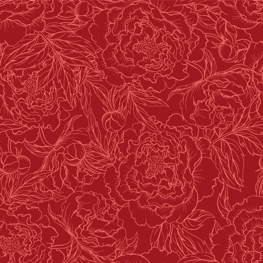 Vinyl Teppich Blumen florales rotes muster - TenStickers