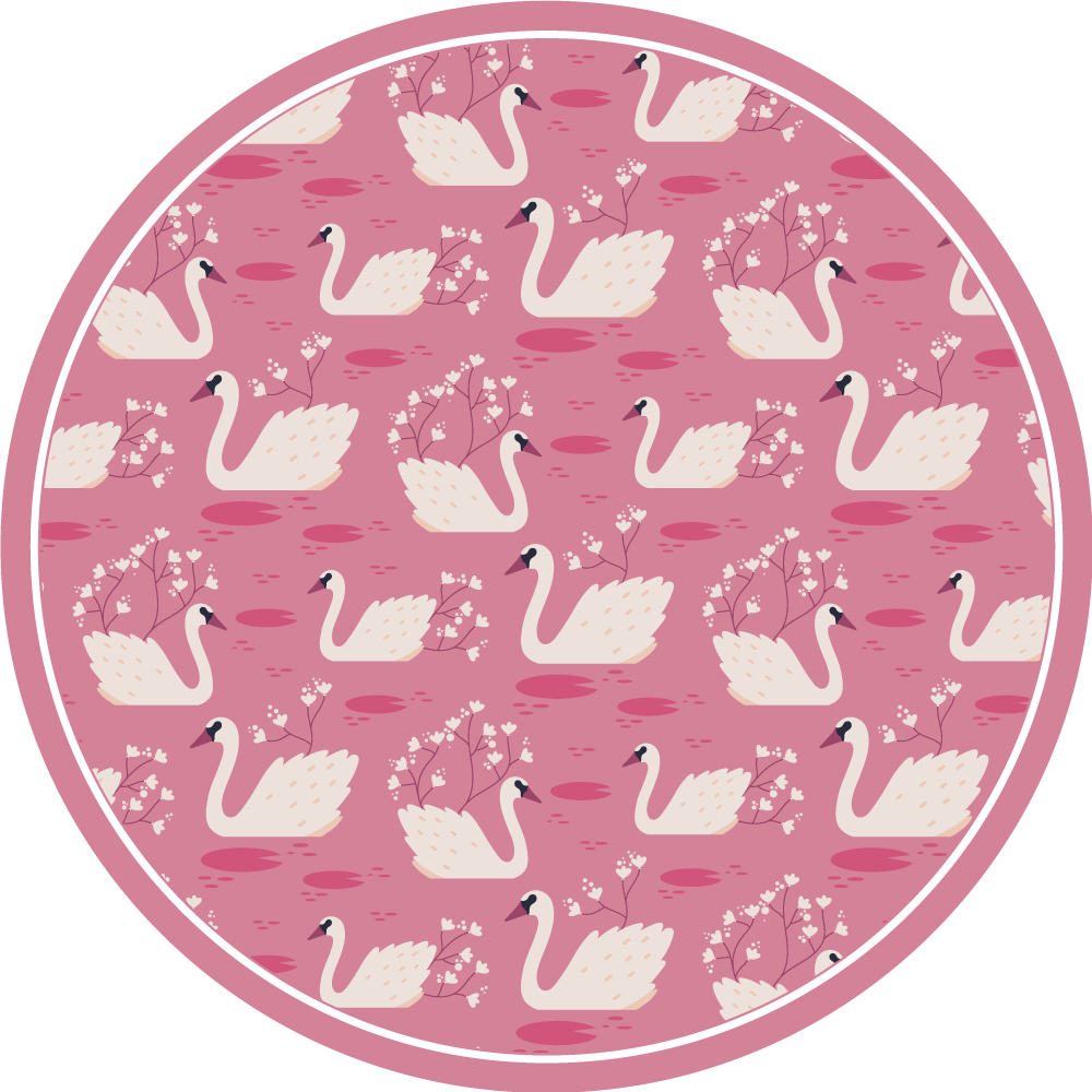 Vinyl Teppich Baby rosa Schwanensee - TenStickers