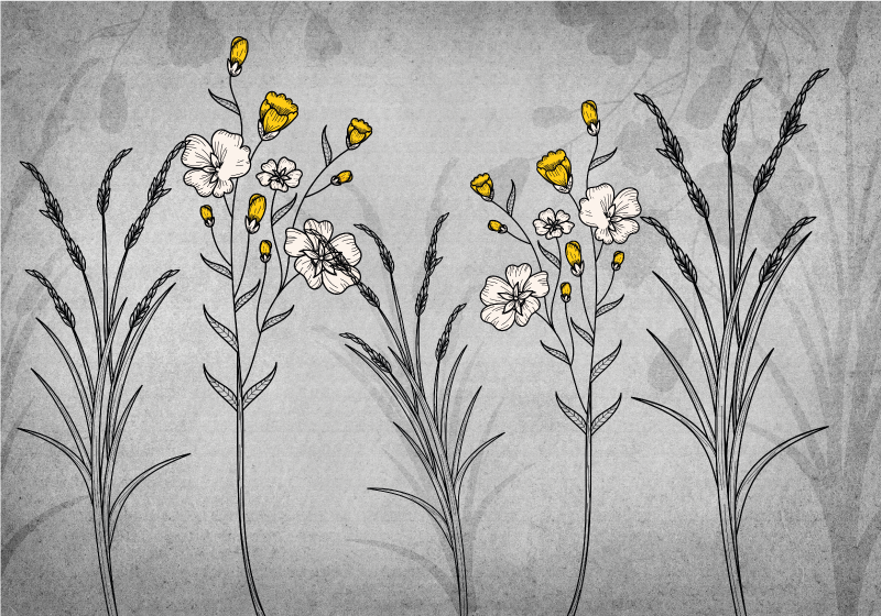 Vinylteppich Natur Graupflanzen im skandinavischen stil - TenStickers