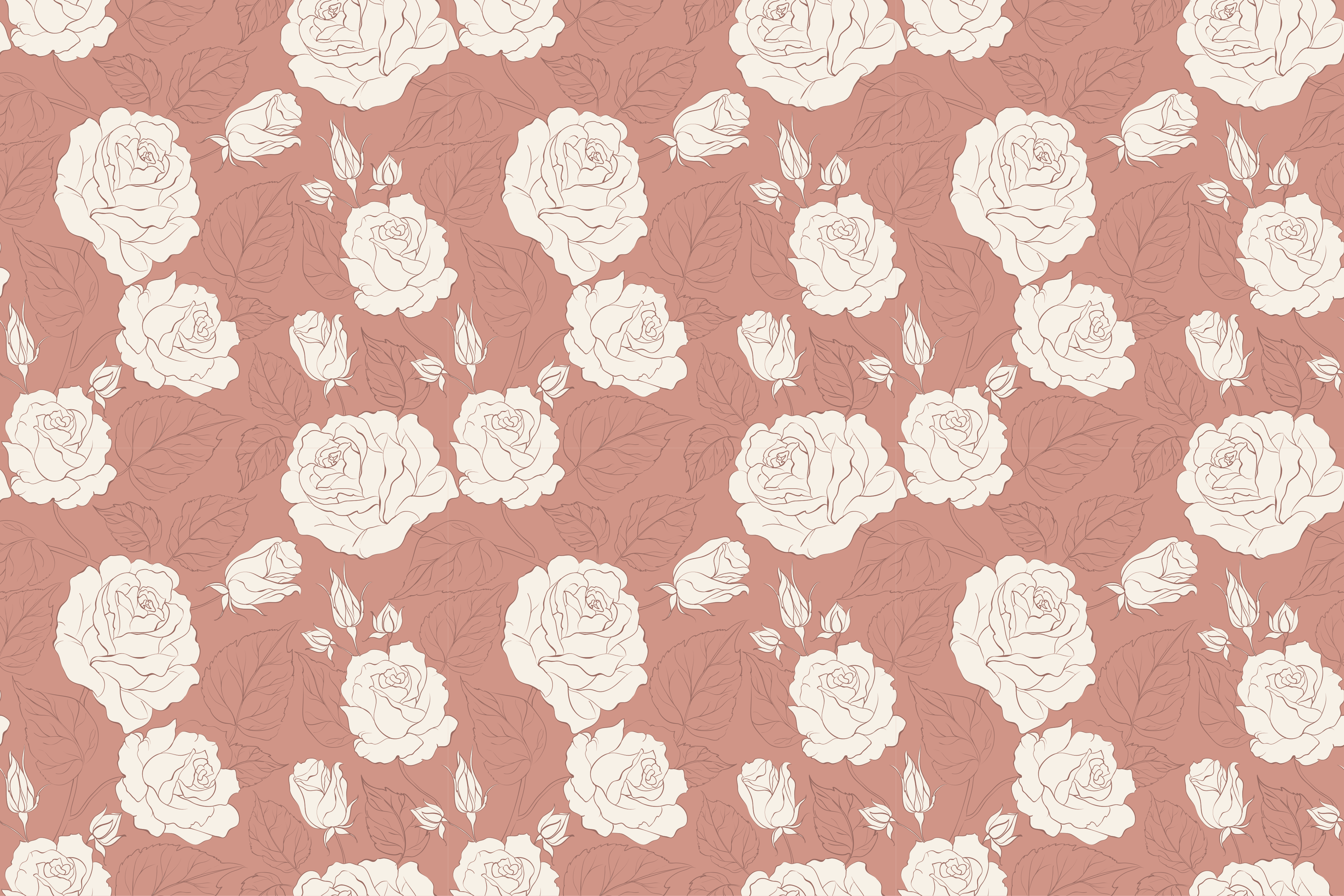 Vinyl Teppich Blumen rosenmuster-overlay - TenStickers