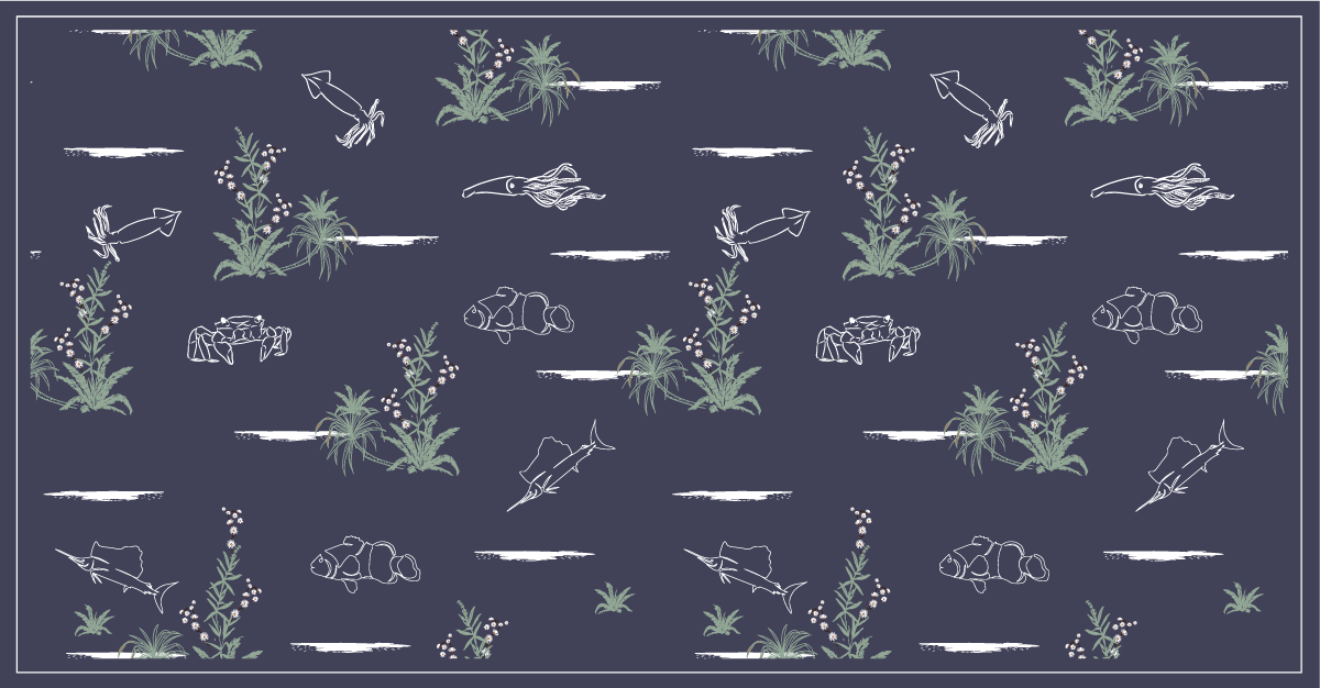 Vinyl teppich natur mit illustrationen aus der natur - TenStickers