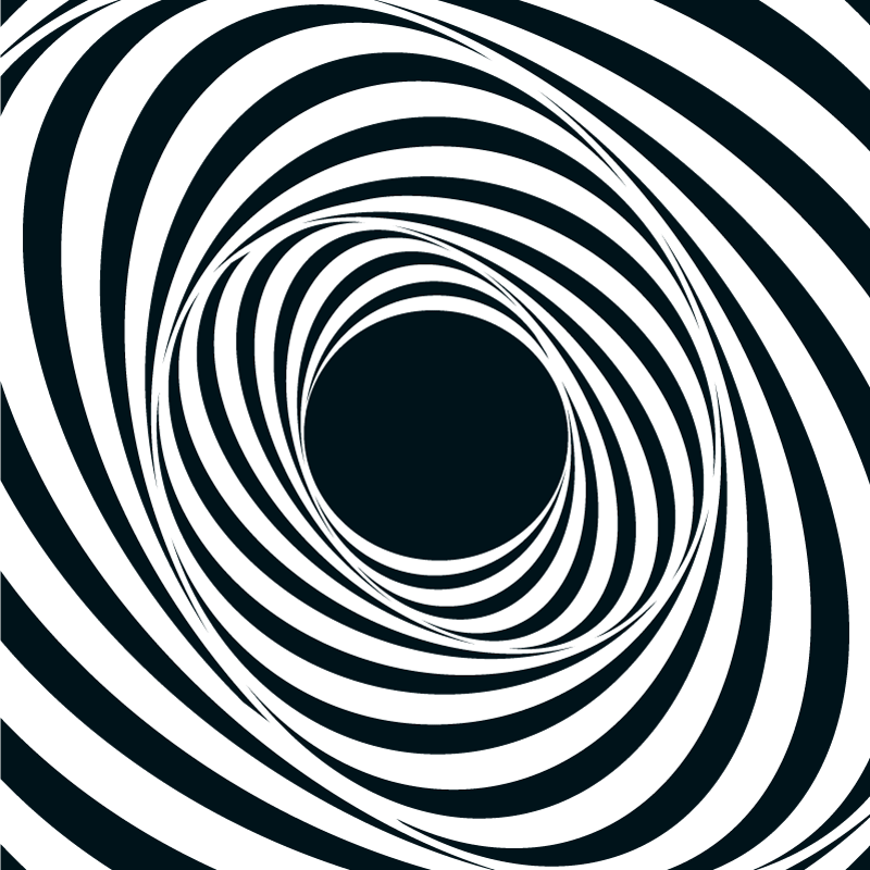 Vinyl Teppich geometrisch schwarz-weißes wirbelmuster - TenStickers