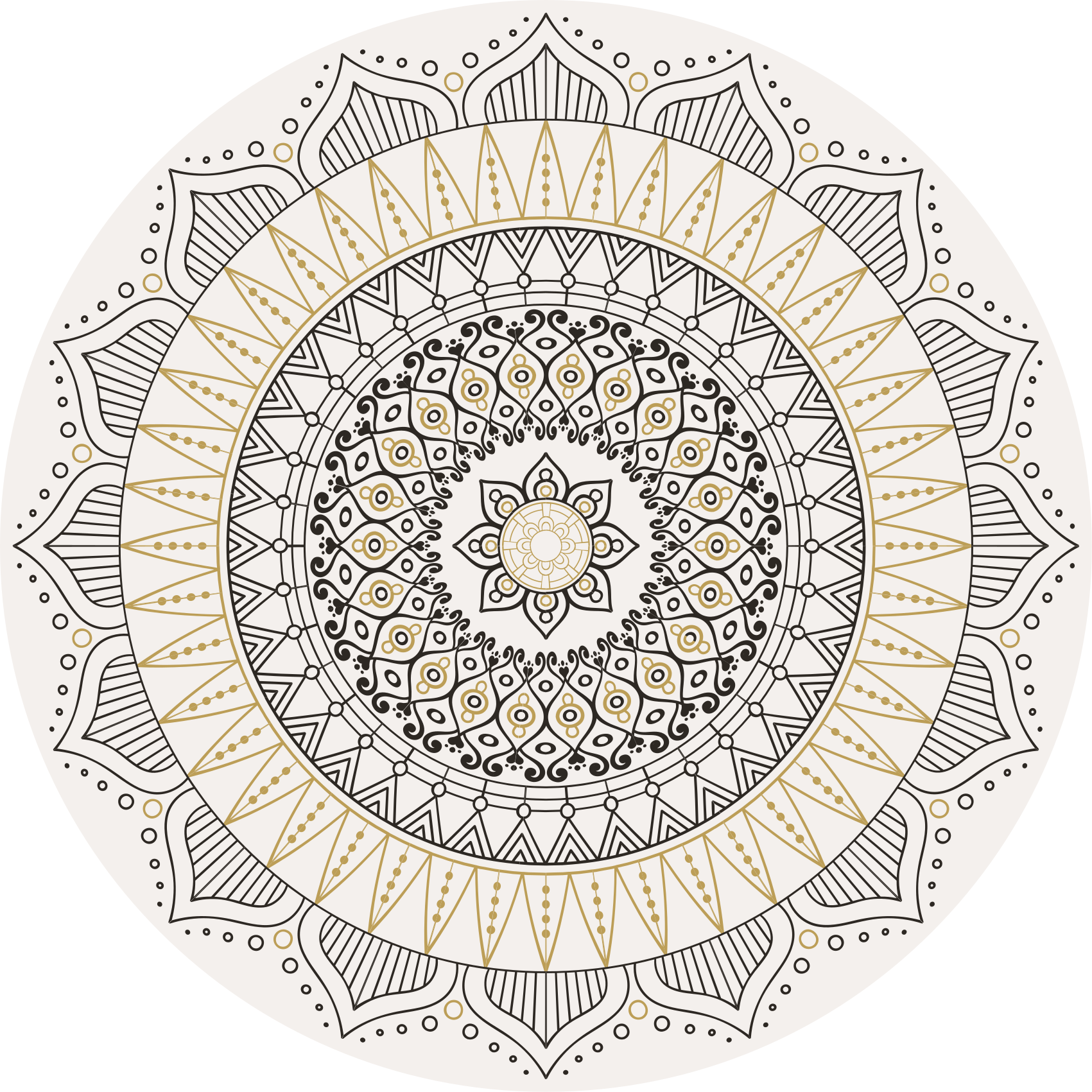 Vinyl teppich mandala als mandala mittelpunkt - TenStickers