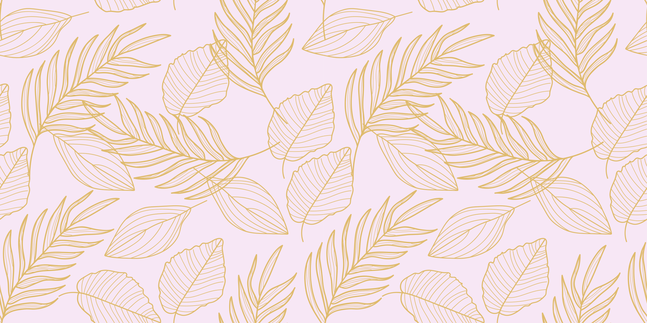 Vinyl Teppich Blumen goldenes Blattmuster - TenStickers