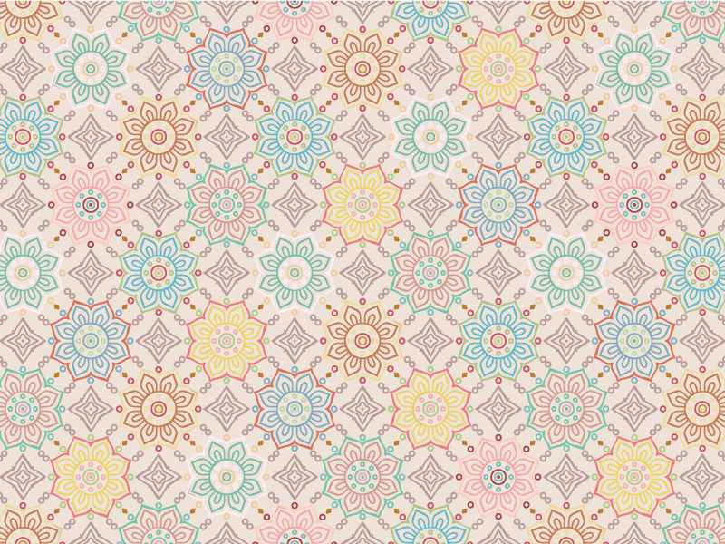 Vinyl Teppich Blumen geometrisches Mandala-Muster - TenStickers