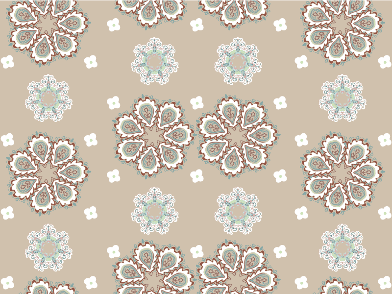 Vinyl Teppich Blumen mosaikblumiges elegantes Muster - TenStickers