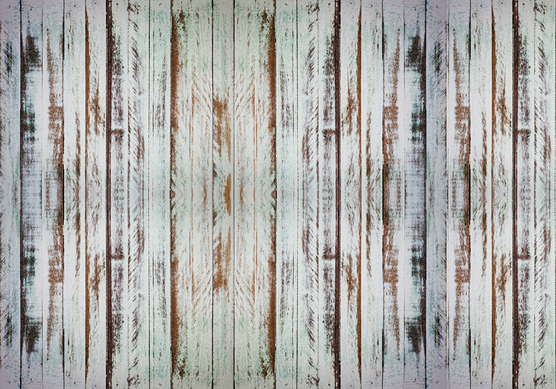 Vinylteppich Holzoptik blaugrüne Streifen - TenStickers