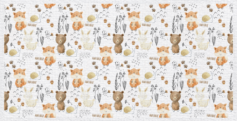 Vinyl Teppich Kinderzimmer glückliche tierfreunde - TenStickers