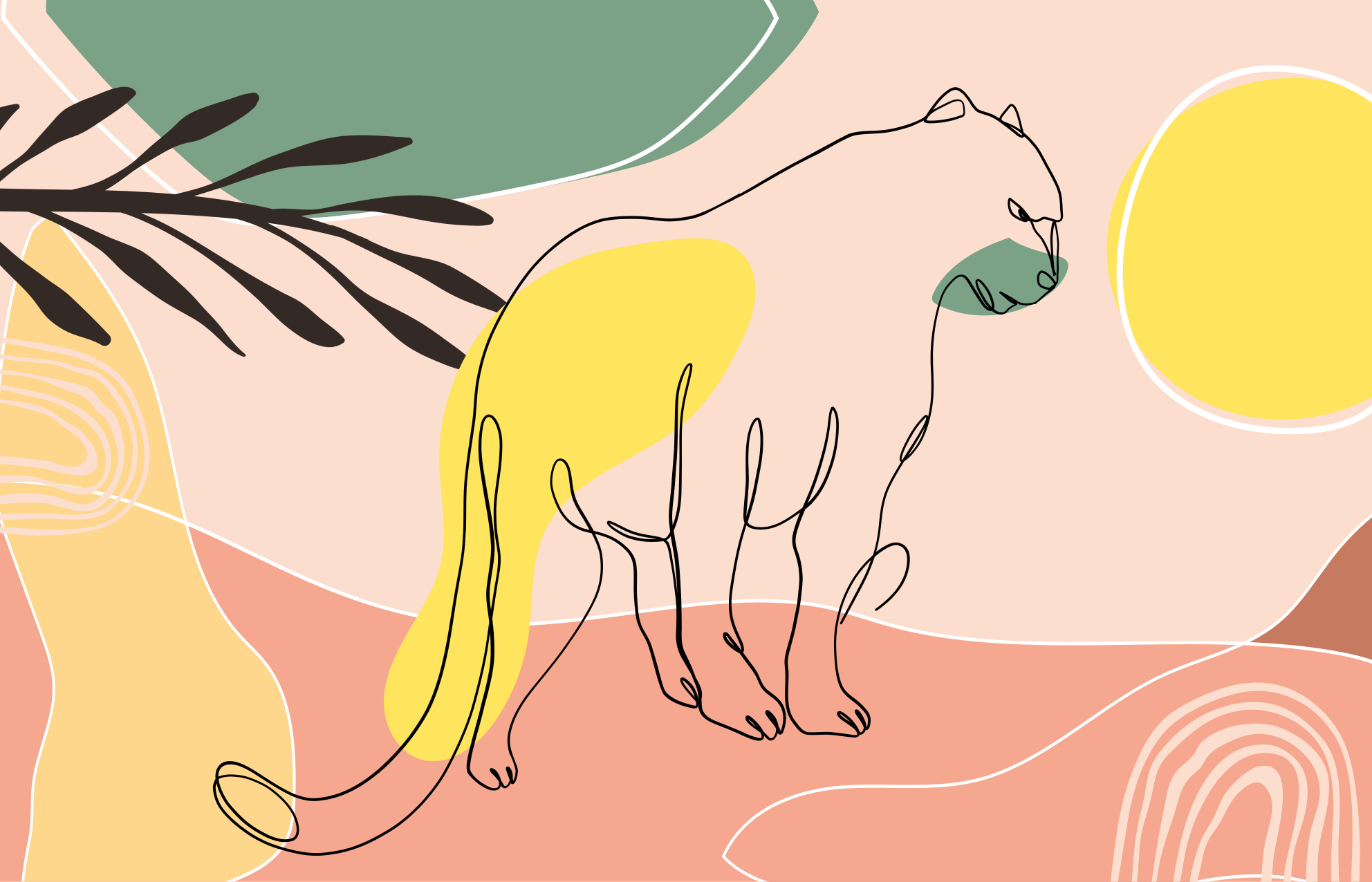 Vinylteppich handgezeichnete Panther  - TenStickers