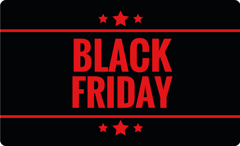 Vinylteppich schwarz black friday rot - TenStickers